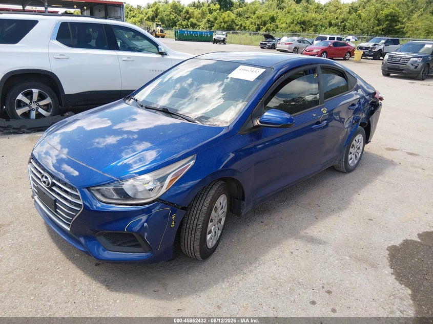 2021 Hyundai Accent, Левый зад, IAAI, VIN 3KPC24A61ME147555 — фото 2