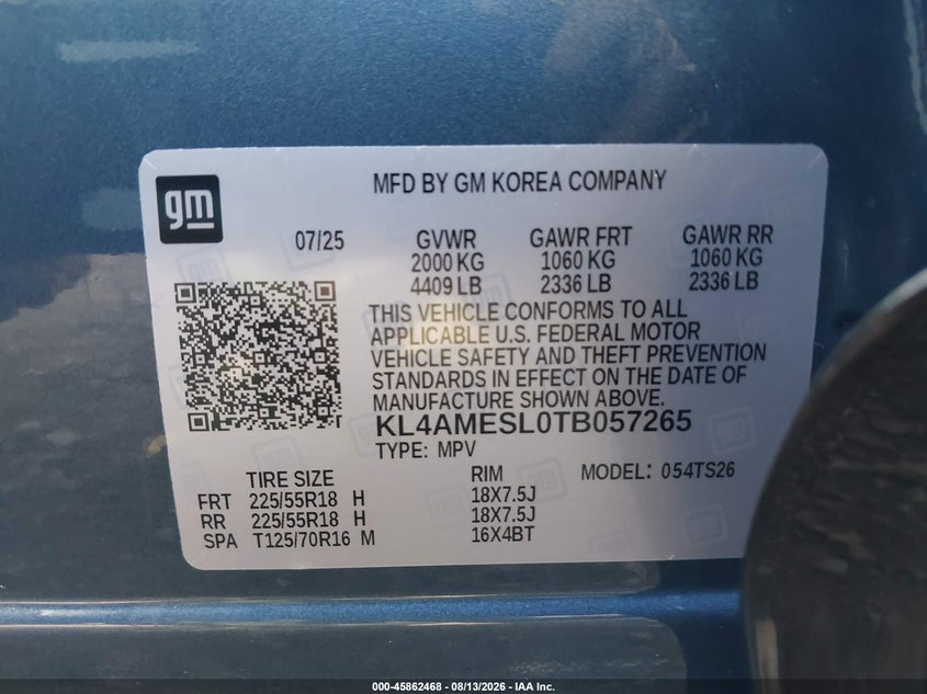 BUICK ENCORE GX 2026 VIN KL4AMESL0TB057265