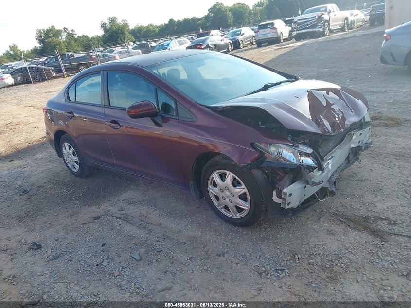 2014 Honda Civic Lx, Front, IAAI, VIN 19XFB2F57EE051724