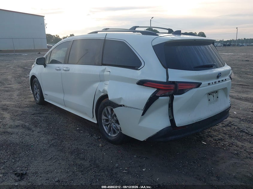Vin: 5tdyrkec8ms013332, lot: 46362282, toyota sienna xle 20213