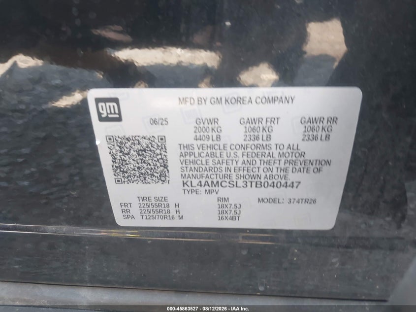 BUICK ENCORE GX 2026 VIN KL4AMCSL3TB040447