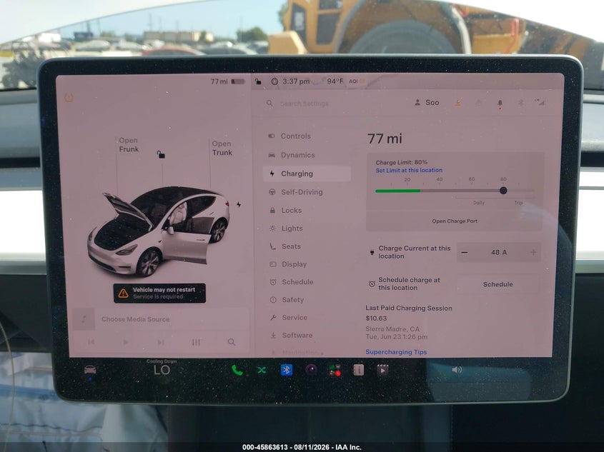 2021 TESLA MODEL Y SPORT UTILITY VEHICLE ELECTRIC