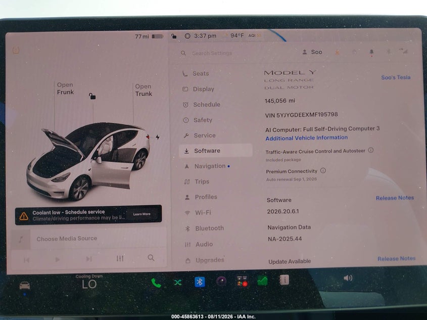 2021 TESLA MODEL Y SPORT UTILITY VEHICLE ELECTRIC
