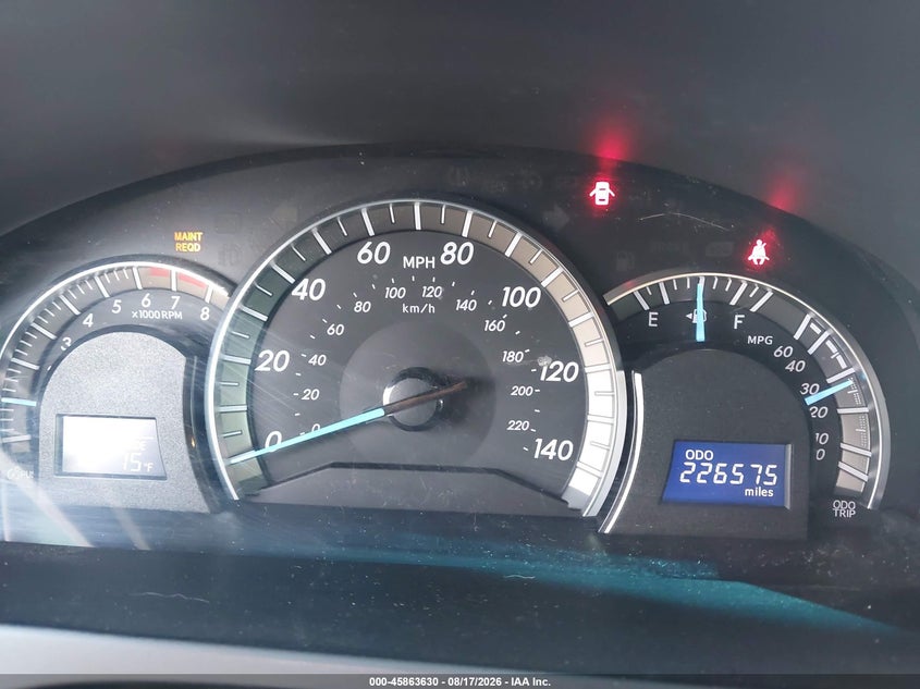 2012 TOYOTA CAMRY SEDAN 2.5L I-4 DOHC, VVT, 173HP