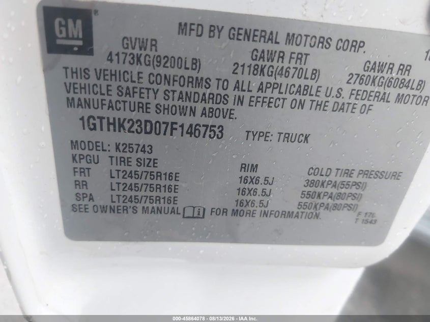 2007 GMC SIERRA 2500HD CLASSIC auction photo 8