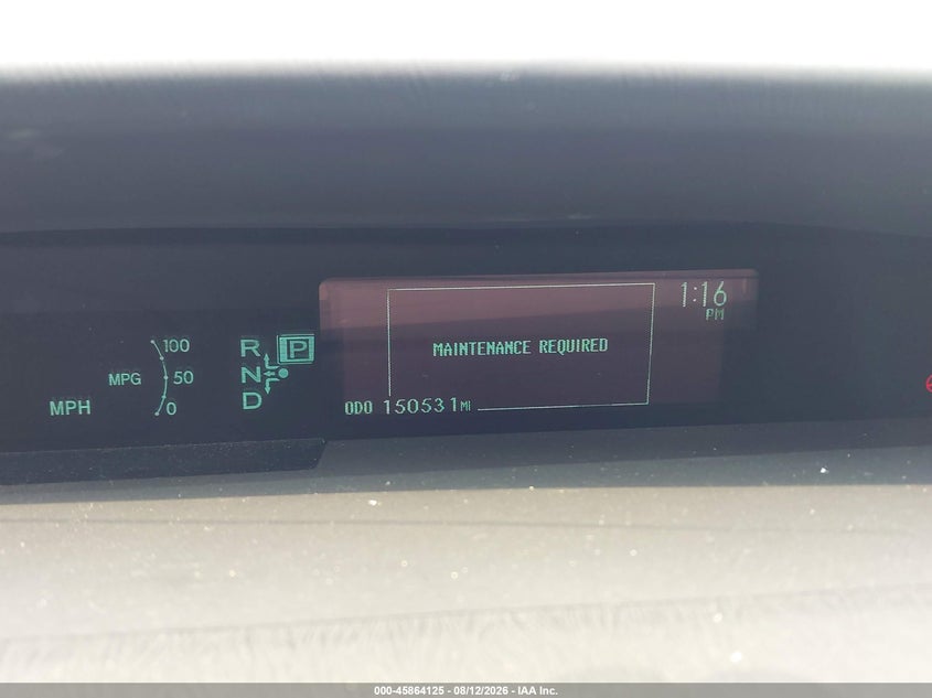 2012 TOYOTA PRIUS HATCHBACK 1.8L I-4 DOHC, VVT, 98HP