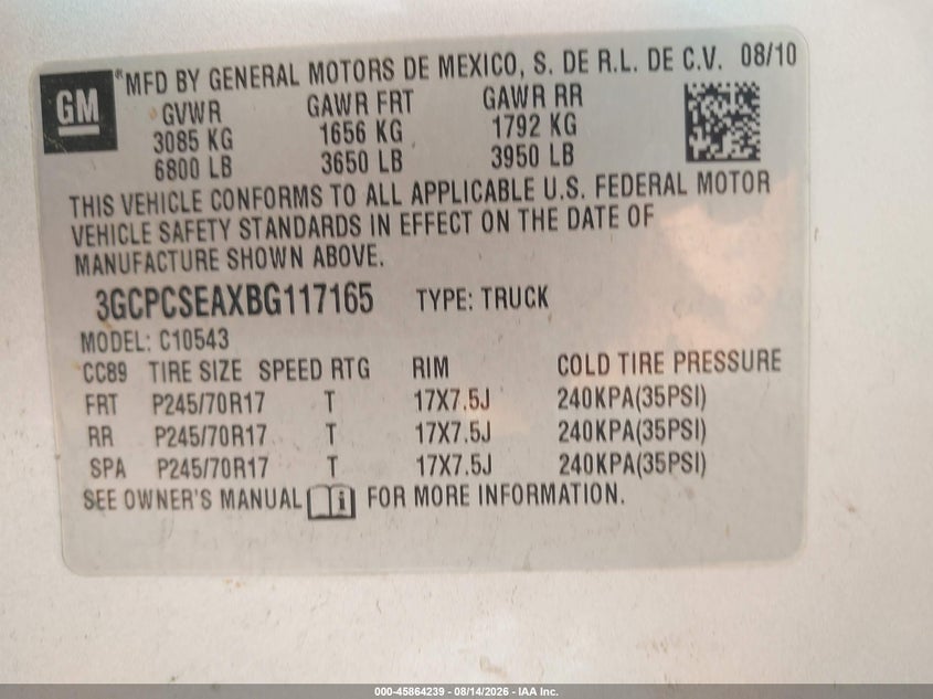 2011 CHEVROLET SILVERADO PICKUP 4.8L V-8 VVT, 302HP