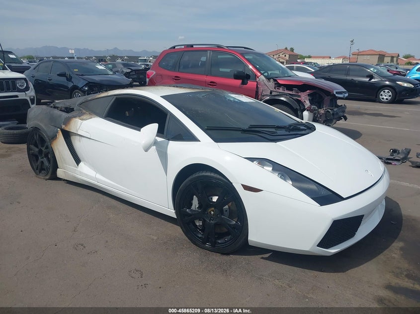 2008 Lamborghini Gallardo, Engine Burn, IAAI, VIN ZHWGU12TX8LA05811