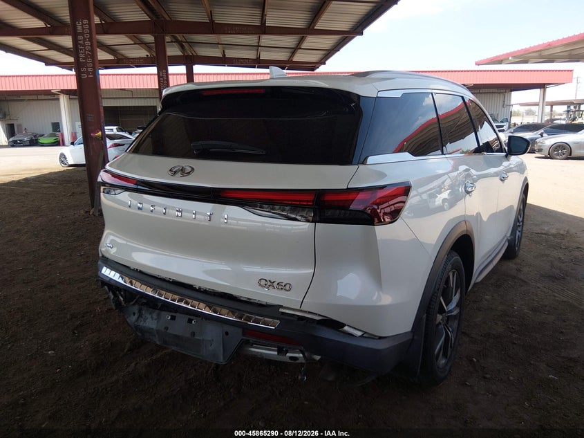 Vin: 5n1dl1fs8nc331448, lot: 46364260, infiniti qx60 luxe awd 20224