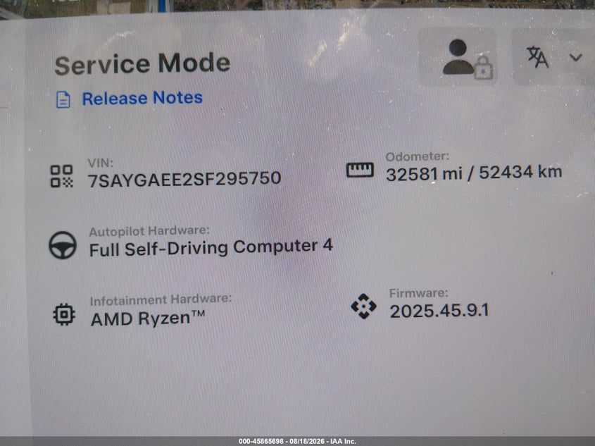 TESLA MODEL Y 2025 VIN 7SAYGAEE2SF295750