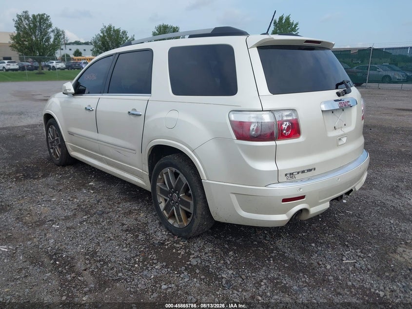 Vin: 1gkkrted7bj370844, lot: 46364757, gmc acadia denali 20113