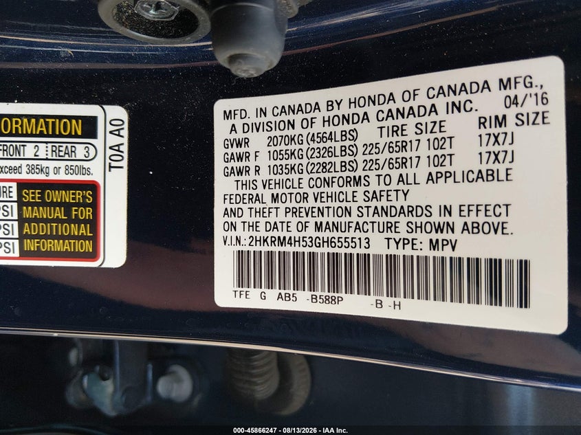 2016 HONDA CR-V EX · Фото 9
