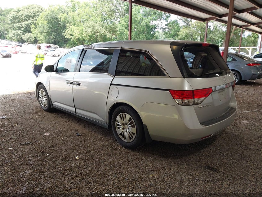 Vin: 5fnrl5h21eb077177, lot: 46365500, honda odyssey lx 20143
