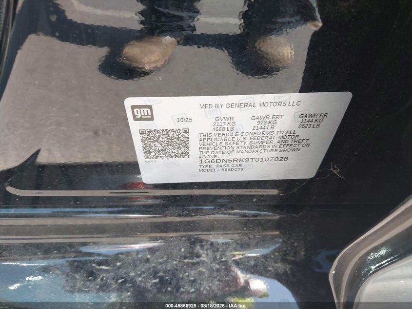 CADILLAC CT5 2026 VIN 1G6DN5RK9T0107026