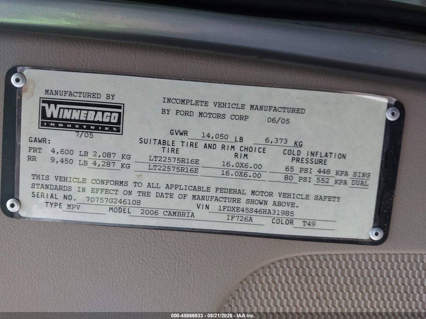2006 FORD E-450 CUTAWAY auction photo 8