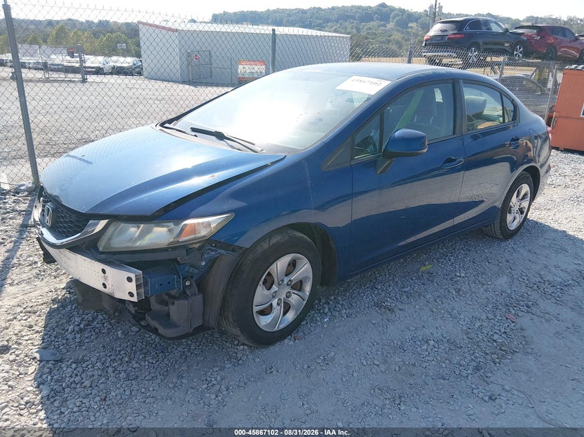 2013 Honda Civic, Front End, IAAI, VIN 2HGFB2F50DH598225 — photo 2