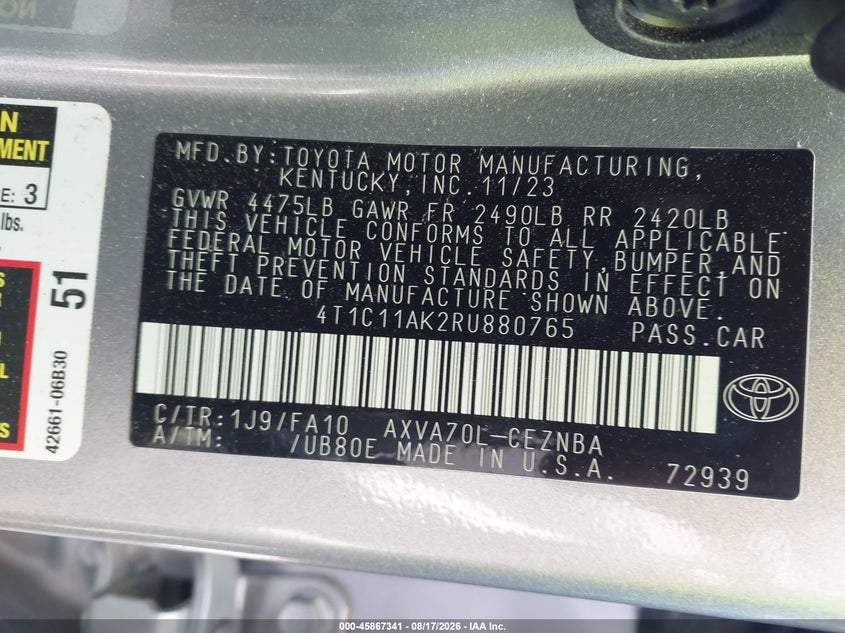 TOYOTA CAMRY - zdjęcie 9