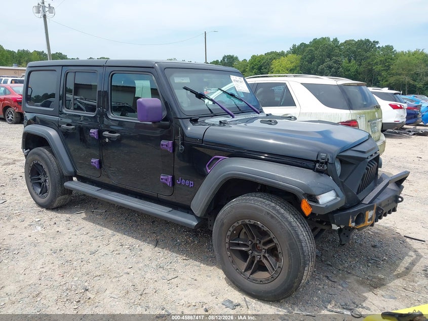 2022 Jeep Wrangler Unlimited Sport S 4X4, Перёд и зад, IAAI, VIN 1C4HJXDG5NW251326