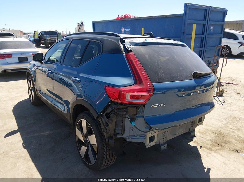 Vin: yv4ed3um3p2075778, lot: 46366793, volvo xc40 recharge pure electric twin ultimate 20233