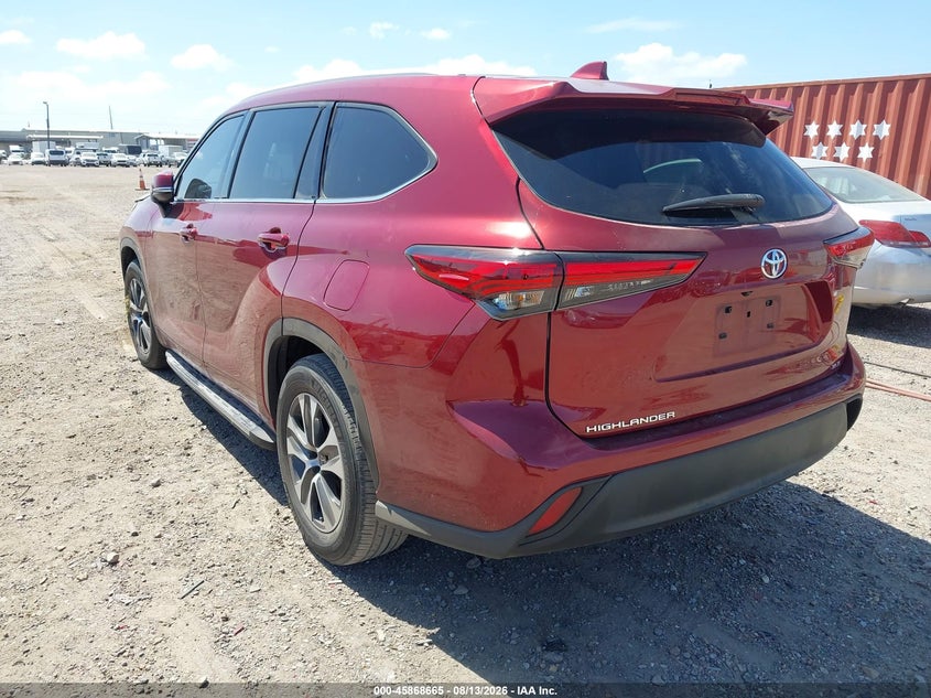 Vin: 5tdgzrah4ns125293, lot: 46367635, toyota highlander xle 20223