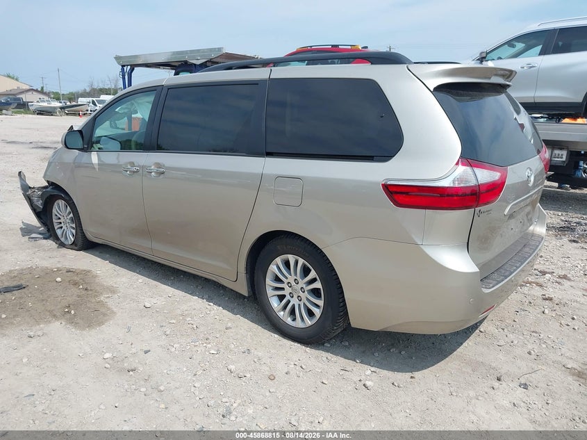 Vin: 5tdyk3dcxfs646154, lot: 46367785, toyota sienna xle 8 passenger 20153