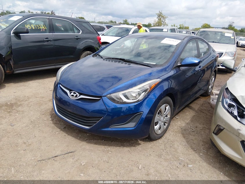 2016 Hyundai Elantra, Звичайний знос, IAAI, VIN 5NPDH4AE5GH715557 — фото 2