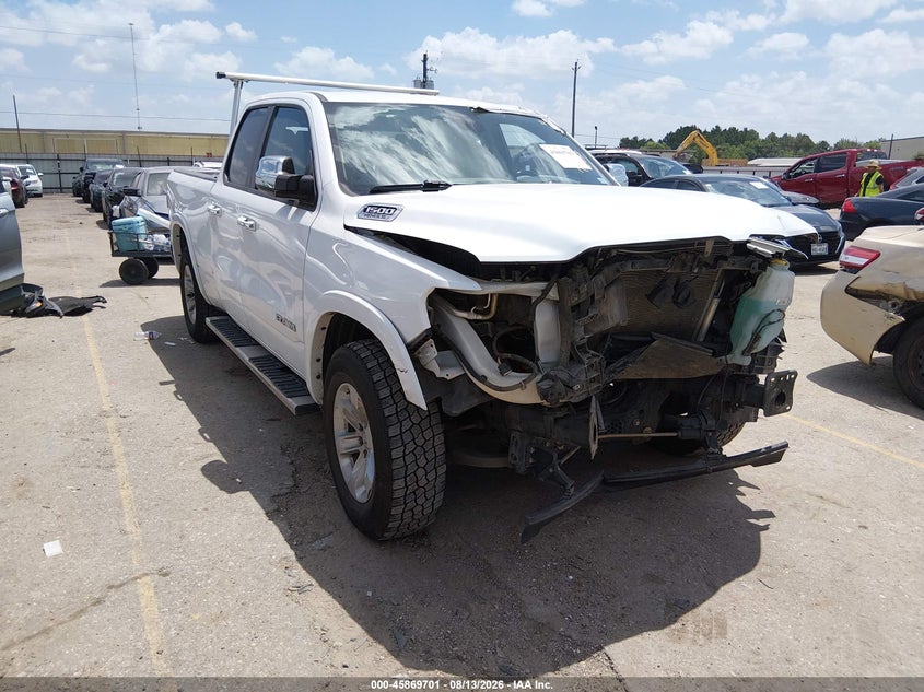 Vin: 1c6srfdt8ln281341, lot: 46368671, ram 1500 laramie  4x4 6'4 box 20201