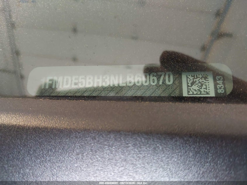 FORD BRONCO 2022 VIN 1FMDE5BH3NLB60670