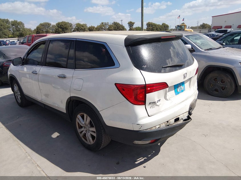 Vin: 5fnyf5h11hb044498, lot: 46369003, honda pilot lx 20173