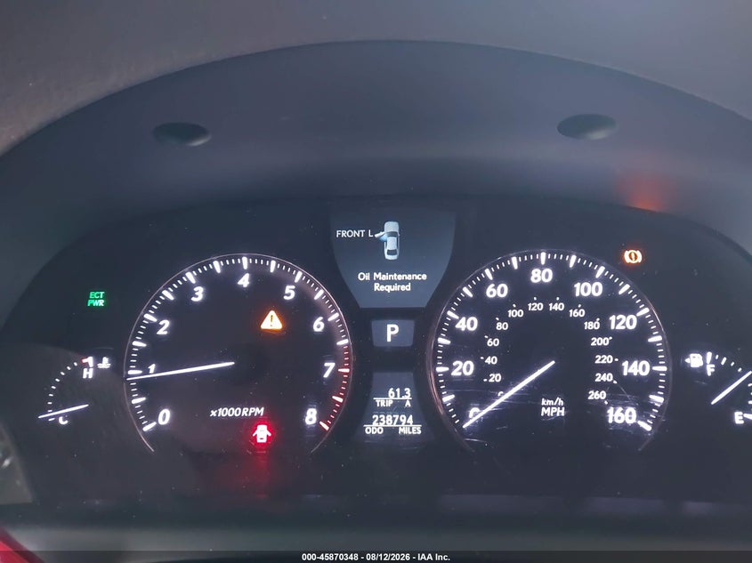 LEXUS LS 460 2010 VIN JTHBL5EFXA5094904