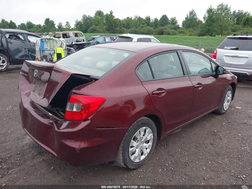Vin: 2hgfb2f55ch590569, lot: 46369546, honda civic lx 20124