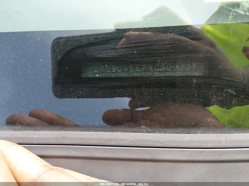TOYOTA COROLLA 2010 VIN 2T1BU4EE7AC309237