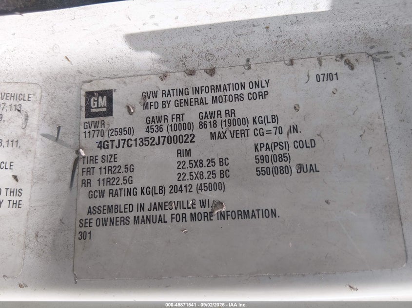 2002 ISUZU FTR auction photo 8