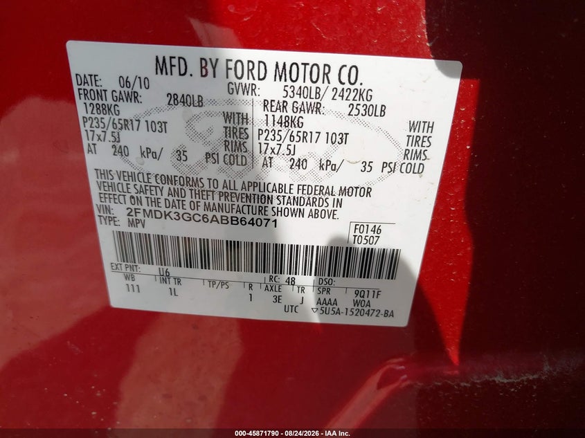 2010 FORD EDGE SE · Фото 9
