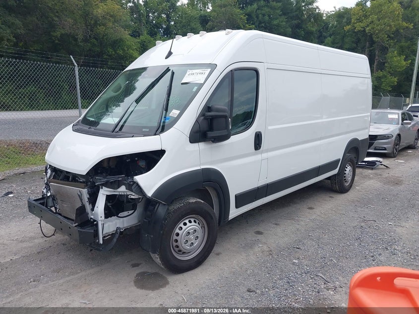 Vin: 3c6mrvhg0se548653, lot: 46370977, ram promaster 3500 tradesman high roof 159 wb w/pass seat 20252