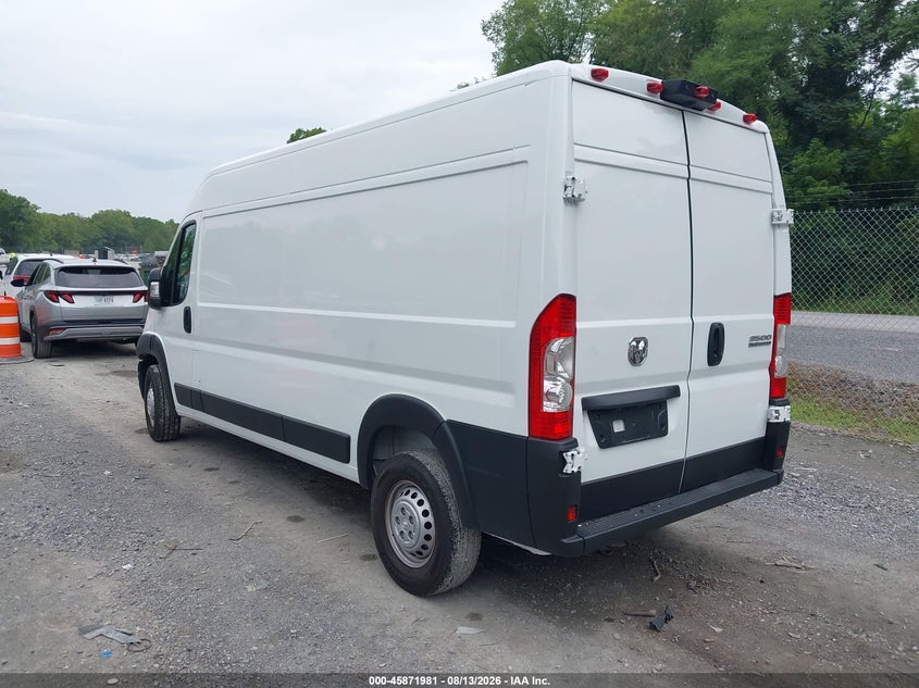 Vin: 3c6mrvhg0se548653, lot: 46370977, ram promaster 3500 tradesman high roof 159 wb w/pass seat 20253