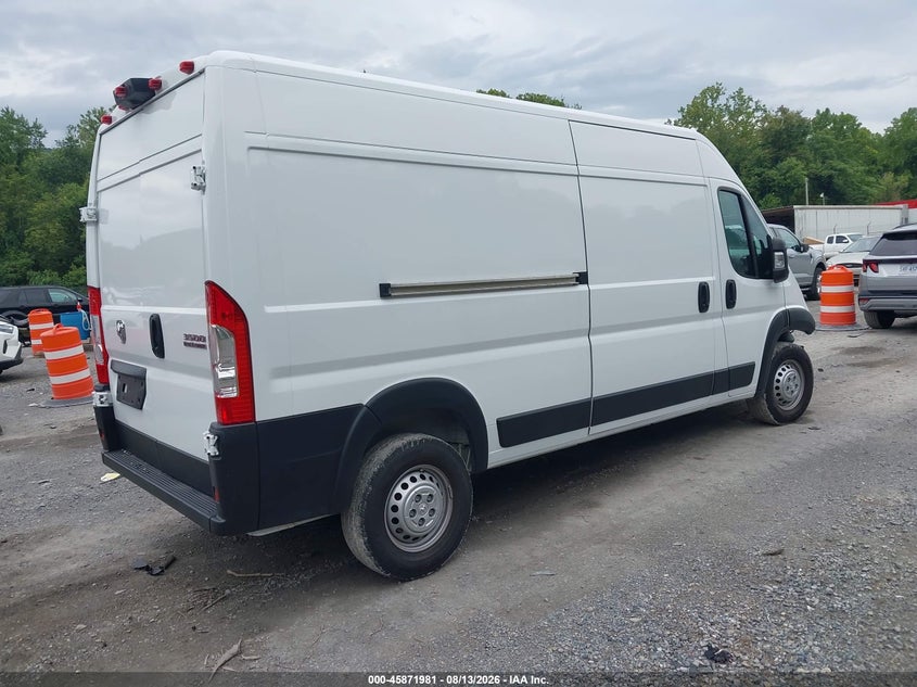 Vin: 3c6mrvhg0se548653, lot: 46370977, ram promaster 3500 tradesman high roof 159 wb w/pass seat 20254
