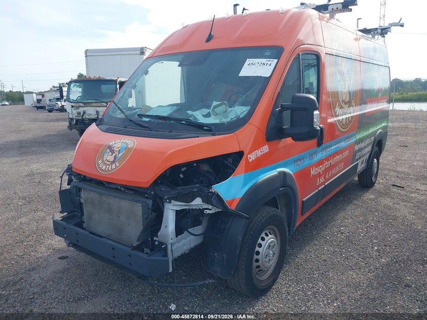 Vin: 3c6lrvdg7re120221, lot: 46371810, ram promaster 2500 tradesman high roof 159 wb w/pass seat 20242