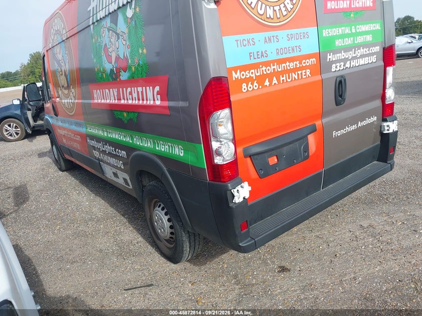 Vin: 3c6lrvdg7re120221, lot: 46371810, ram promaster 2500 tradesman high roof 159 wb w/pass seat 20243