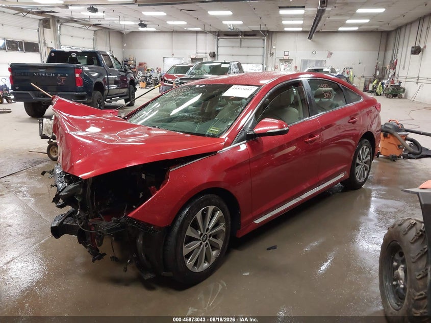 2017 Hyundai Sonata, Front End, IAAI, VIN 5NPE34AF6HH507815 — photo 2