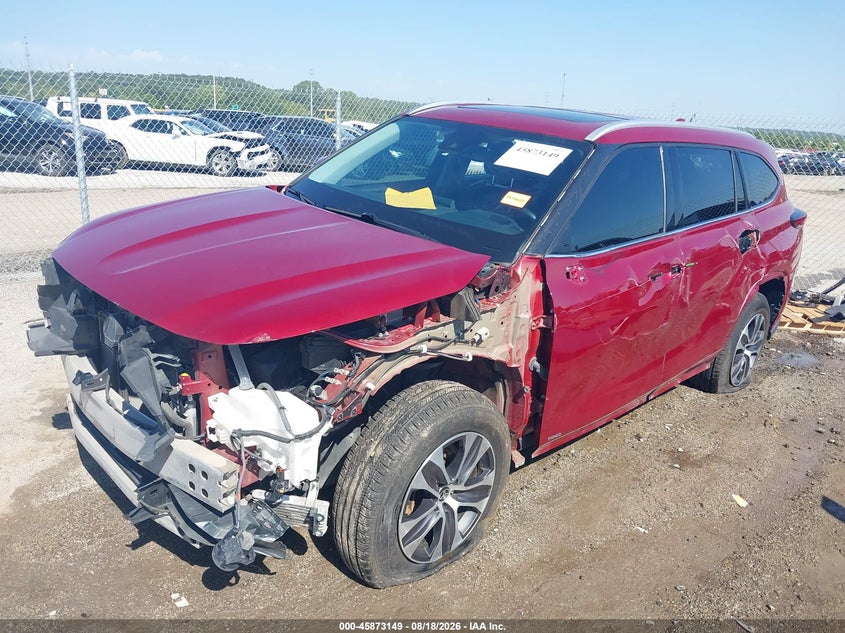 2022 Toyota Highlander, Front End, IAAI, VIN 5TDHBRCH1NS545373 — photo 2