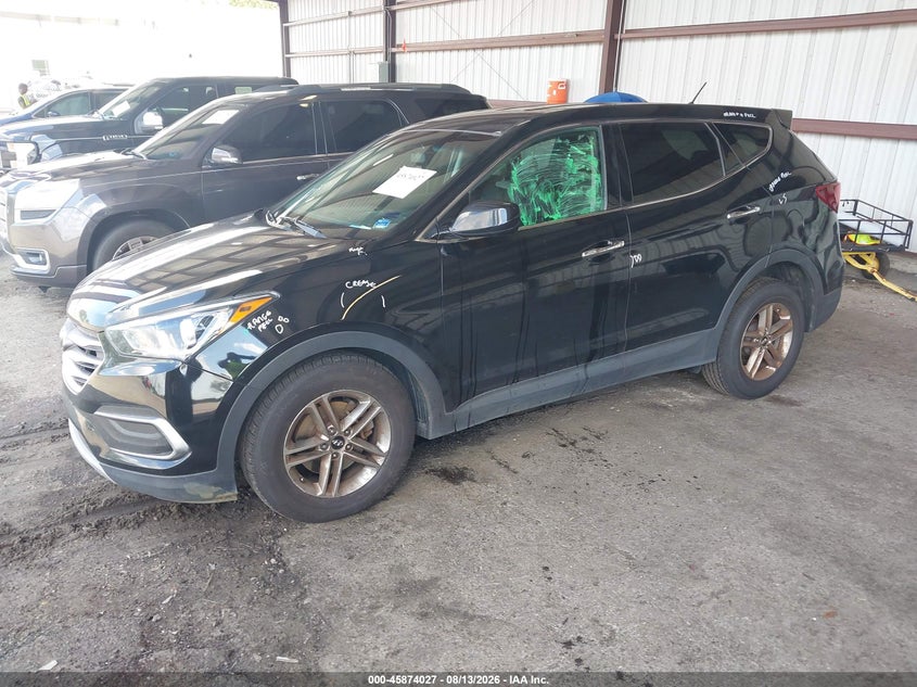 Vin: 5xyzt3lb0jg572842, lot: 46373023, hyundai santa fe sport 2.4l 20182