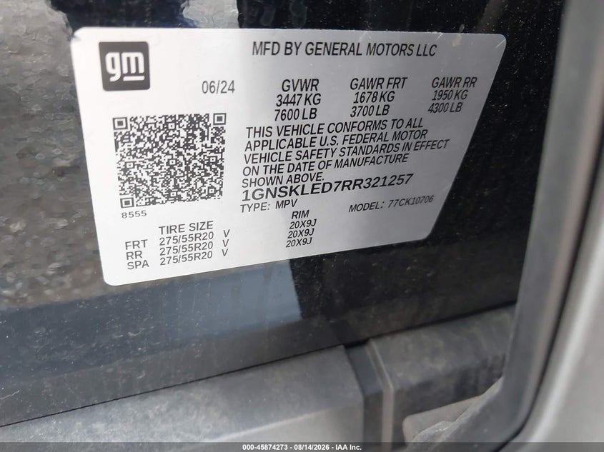 2024 CHEVROLET TAHOE auction photo 8