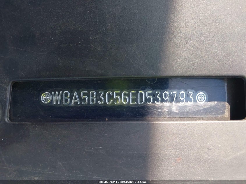 BMW 535I 2014 VIN WBA5B3C56ED539793