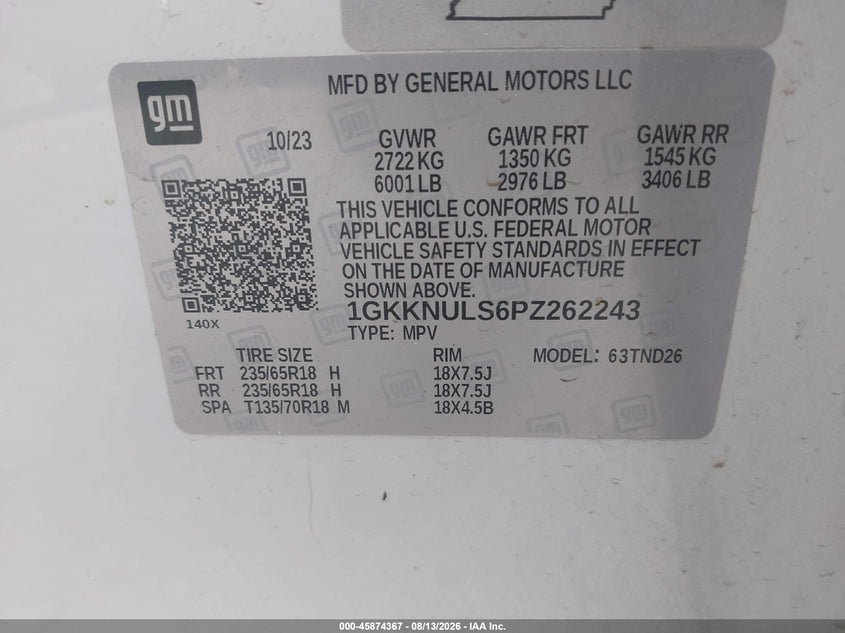 2023 GMC ACADIA SPORT UTILITY VEHICLE 3.6L V-6 DI, DOHC, VVT, REGULAR , 310HP