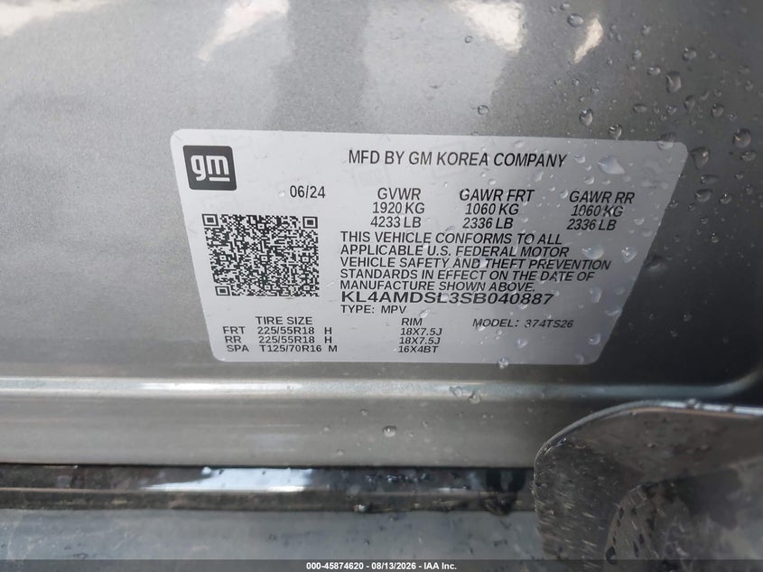 BUICK ENCORE GX 2025 VIN KL4AMDSL3SB040887