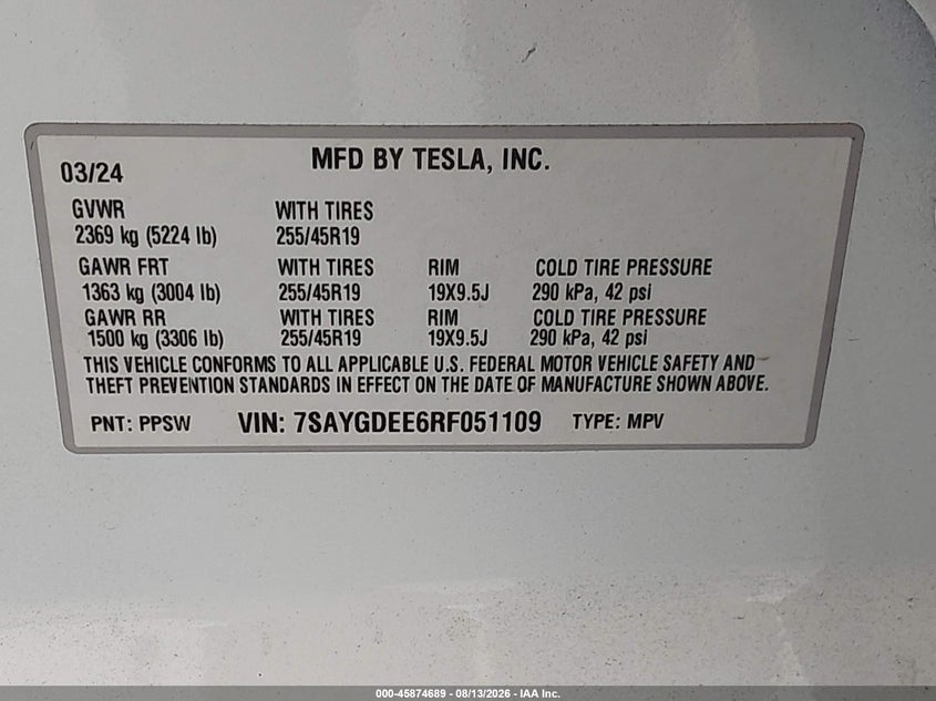 2024 TESLA MODEL Y SPORT UTILITY VEHICLE ELECTRIC