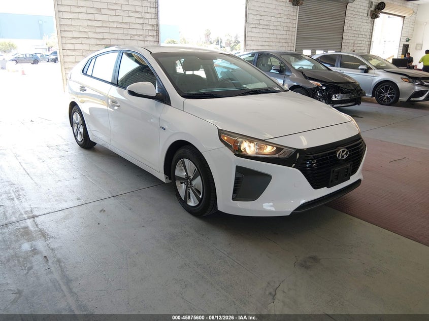 Vin: kmhc65lc2ku107072, lot: 46374596, hyundai ioniq hybrid blue 20191