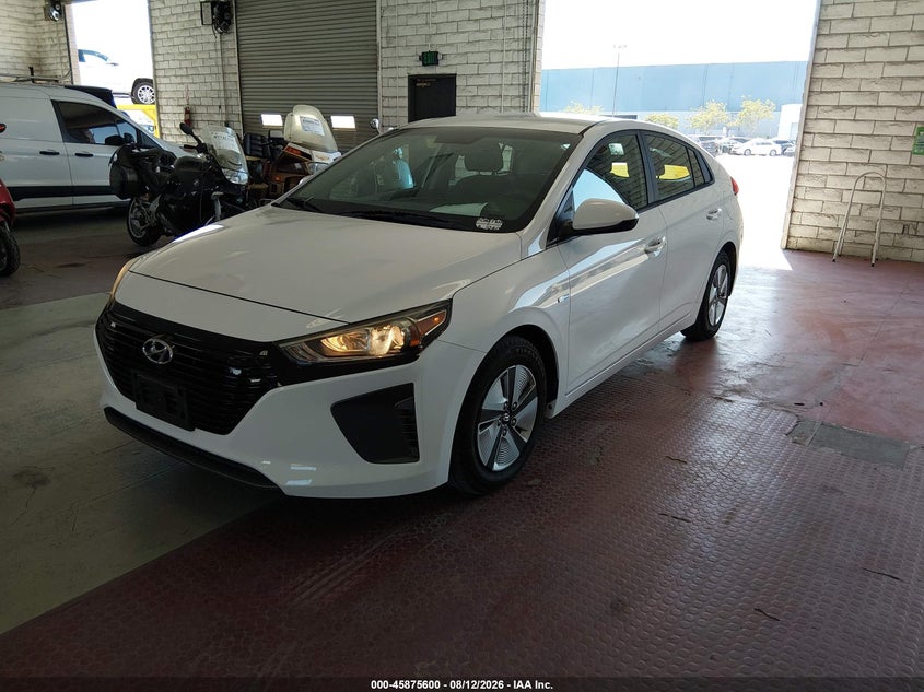 Vin: kmhc65lc2ku107072, lot: 46374596, hyundai ioniq hybrid blue 20192