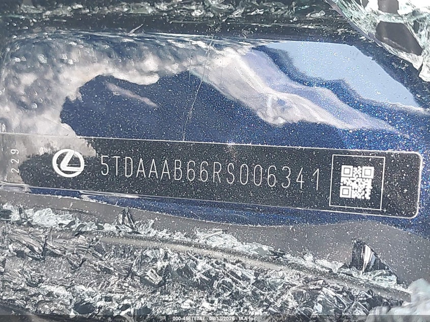 LEXUS TX 350 2024 VIN 5TDAAAB66RS006341